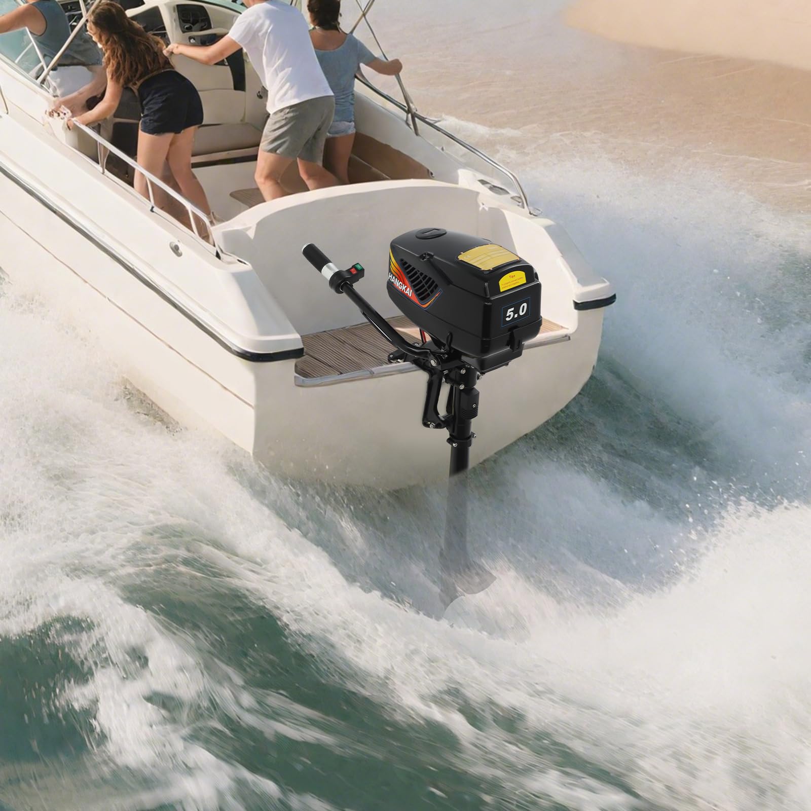 Leiser Elektro Trolling Bootsmotor Elektrischer Außenbordmotor 1200W 48V Bürstenloser Kupfermotor 800kg Schub Kurzwelle für Boote 2-4m Angeln Schlauchboot Fischerboot