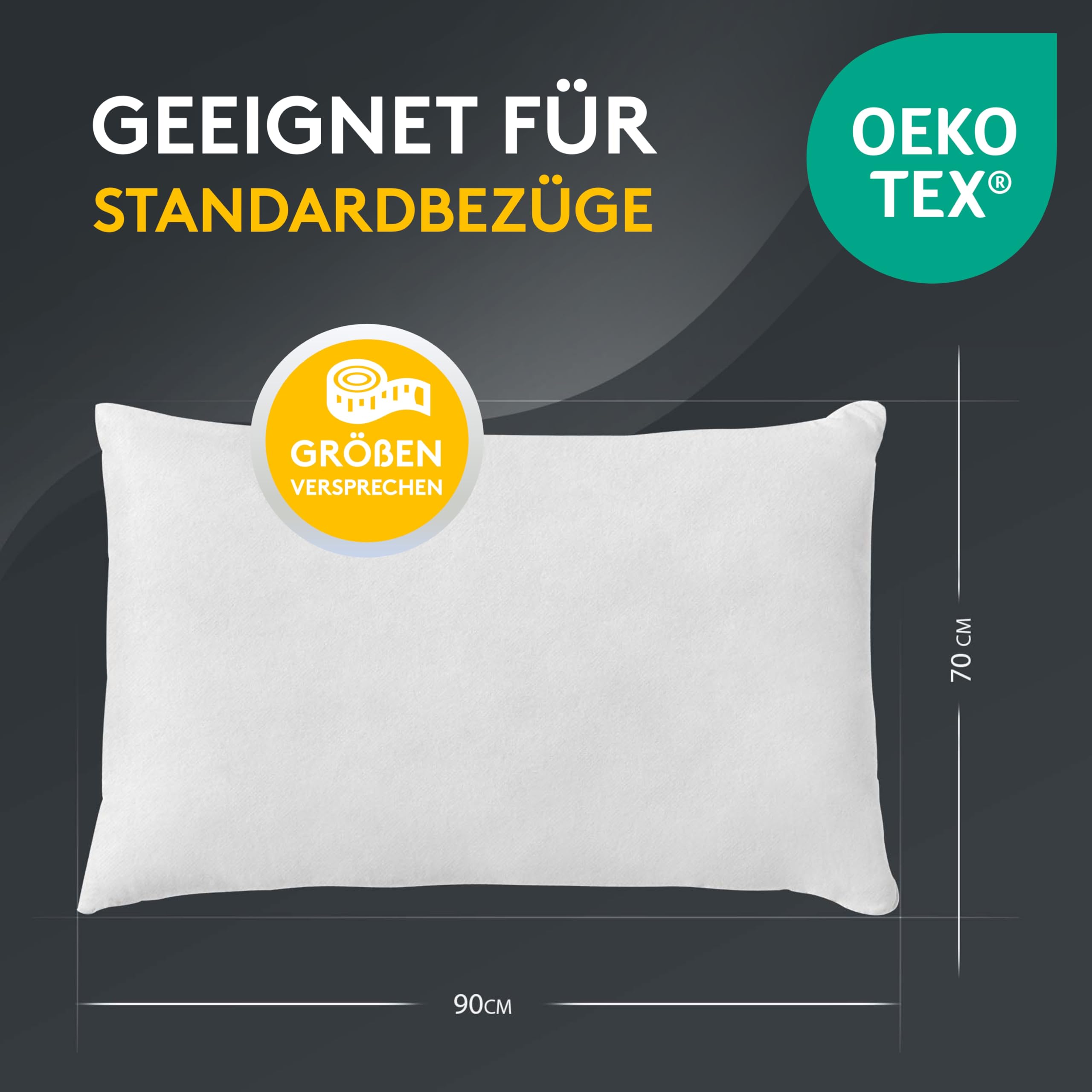 Ripieno Cuscino 70x90 Cm LILENO - Poliestere Lavabile 40°C, Ipoallergenico, Morbido E Soffice - Foto 6