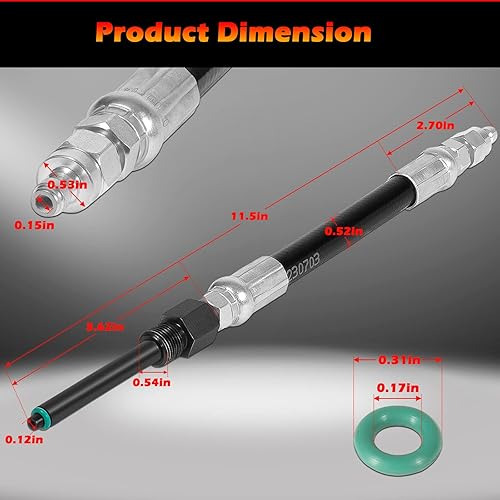 Miniatura 5 de Adaptador de probador de compresión 6660 perfectamente compatible con motores diésel Ford 6.0L 6.4L VT365 Powerstroke 2003-2006, similar a 303-757