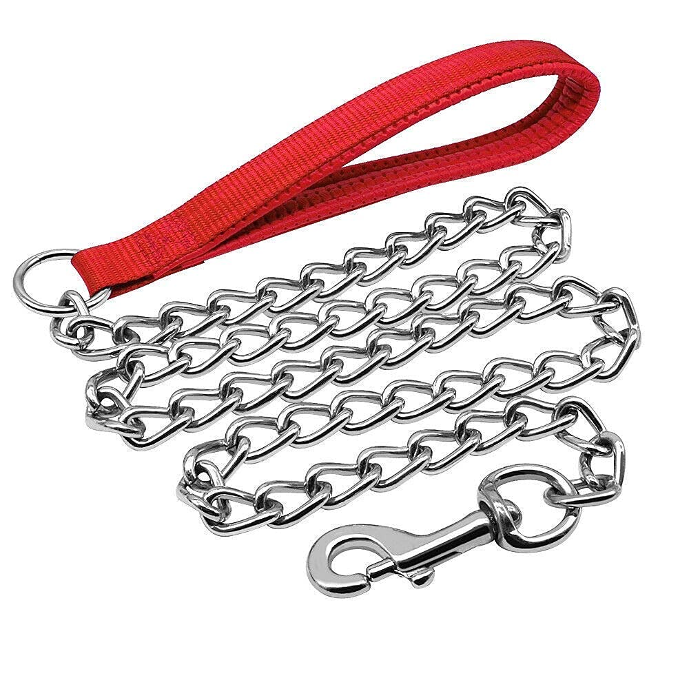 Pet Believe Heavy Duty Dog Leash,Metal Dog Leash Dog Chain with Padded Handle for Large & Medium Size Dogs- Color (red) (B0B3JG64JH) Amazon Price History, Amazon Price Tracker