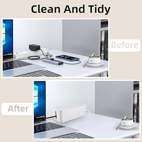 Miniatura 4 de YaeCCC Organizador de cables, organizador de cables, tiras de alimentación Hider para escritorio, TV, computadora, concentrador USB, cables (juego