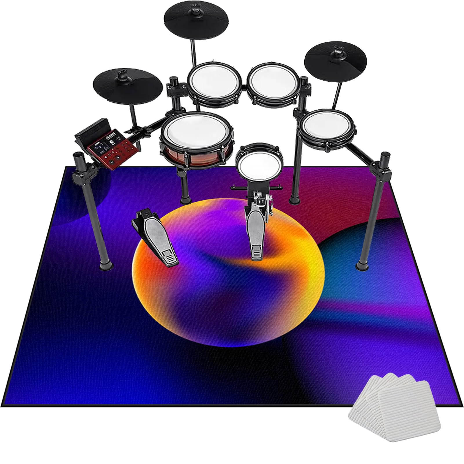 Tappeto Professionale per Batteria e Strumenti a Percussione Elettronici per Grancassa Rullante e Altri Strumenti 230 x 200 cm Tappeto per Batteria Insonorizzato Tappeti Rettangolari Antiscivolo