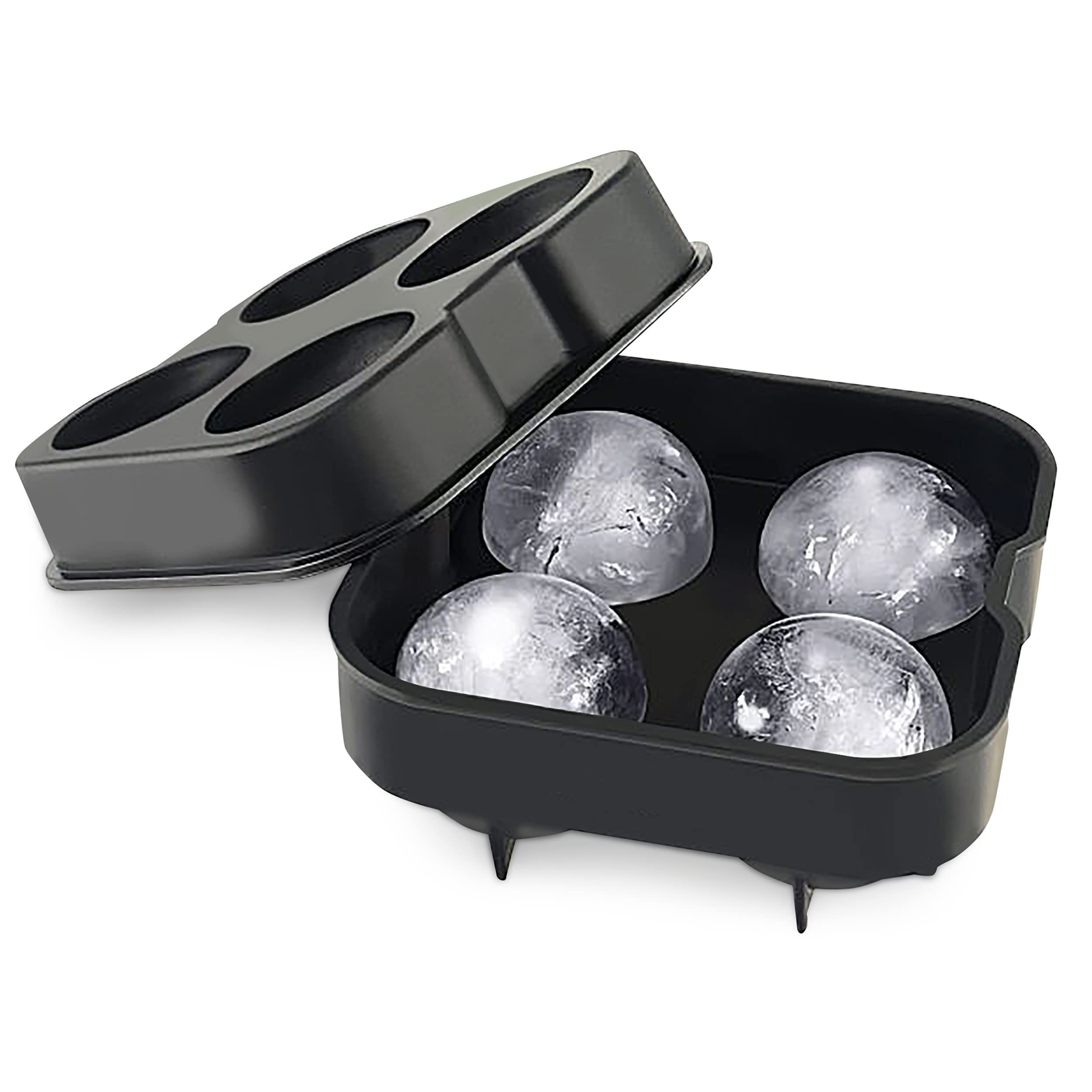 DRINKSPLINKSIce Cube Tray Sphere Shaped Premium Silicone Mold | Ice Cubes For Cocktails & Whisky | Bartender Ice