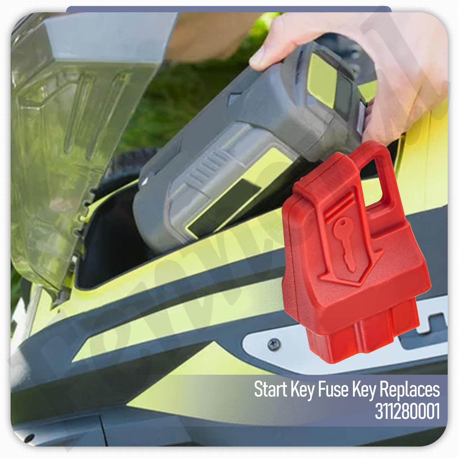 Fennoral Paquete de 3 llaves de arranque 311280001 para cortacésped Ryobi de 40 V P1100, RY40104, RY40108 RY40109 - Llave de fusible