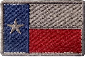 Tactical Texas Flag Patch: Embroidered Morale Patch for Hook and Loop Attachment
