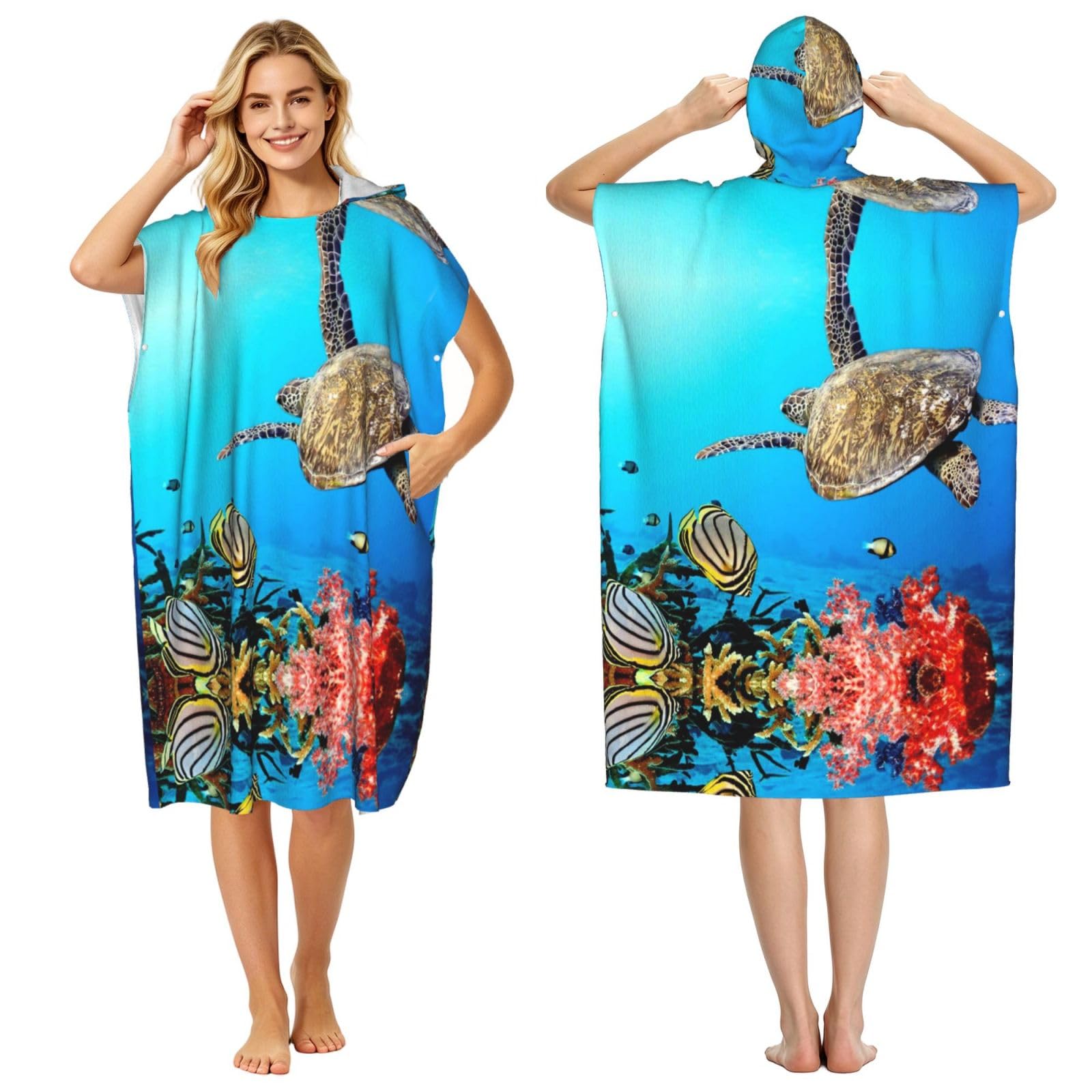 Poncho à capuche microfibre pour changer de tenue sur la plage