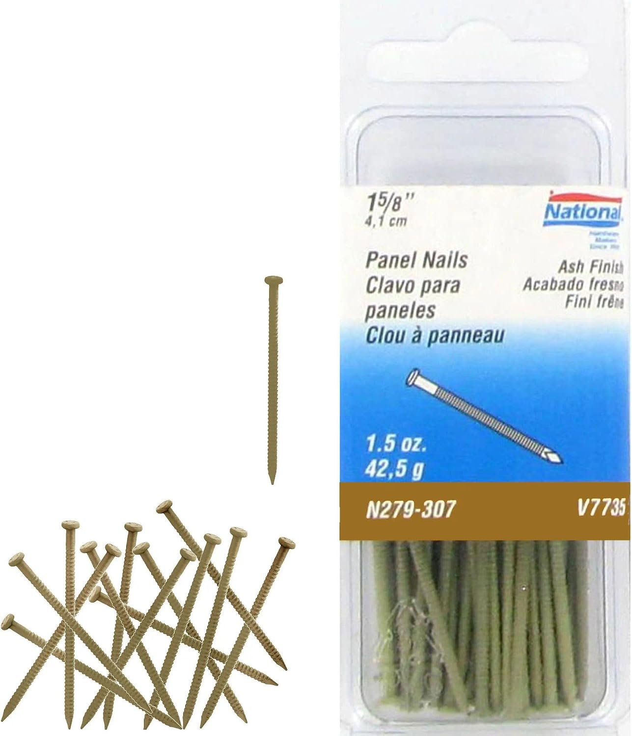 Clavos para panel de acero tono ash, longitud 1-5/8 pulgadas, paquete de 45 unidades miniatura 1