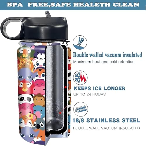 Miniatura 4 de rickyh style Botella de agua para niños con tapa con pajilla aislamiento de acero inoxidable reutilizable regalo para la escuela niños pequeños