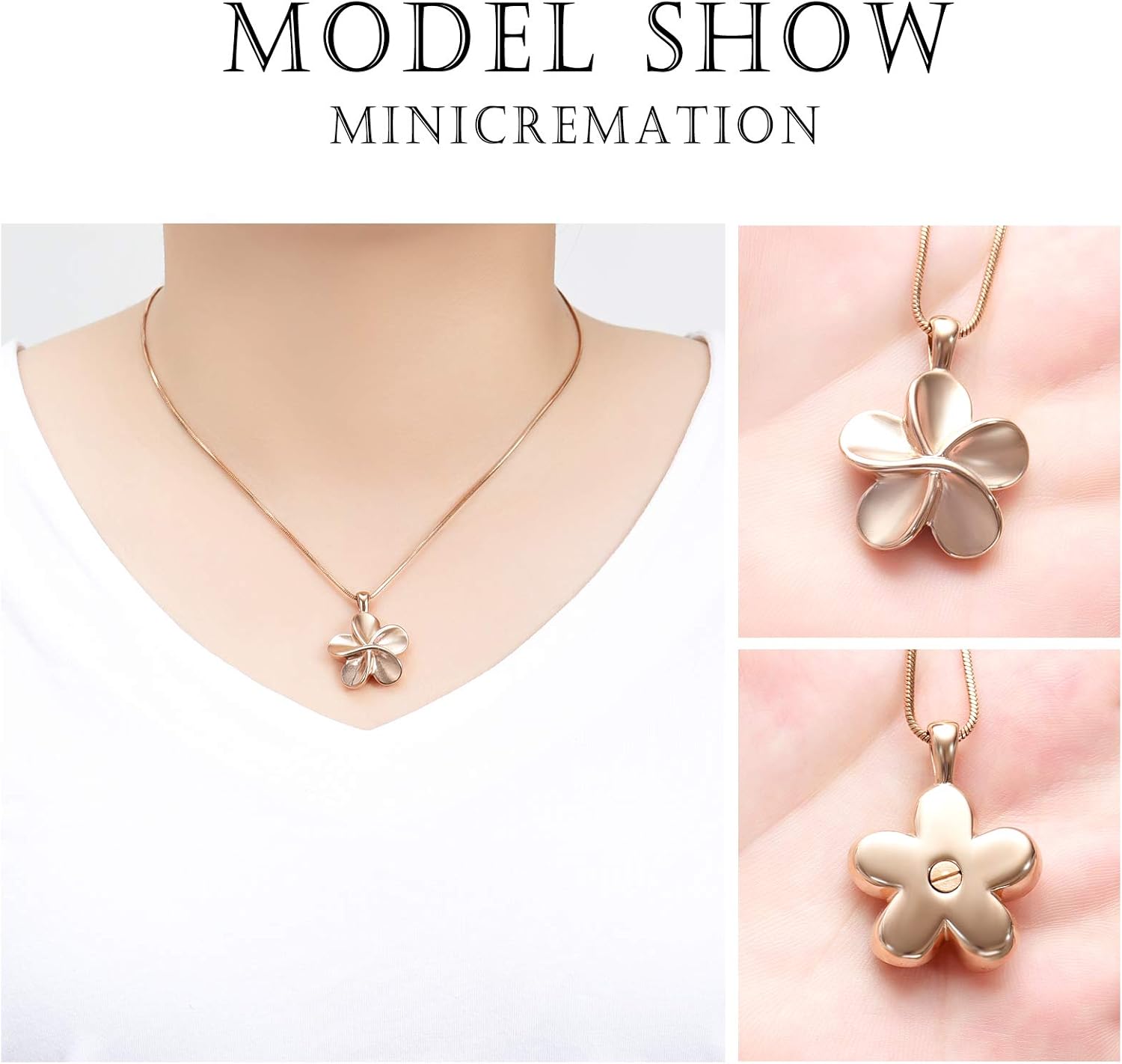 Flower Cremation Ashes Jewelry Cremation Necklace Memorial Locket for Ashes Keepsake Urn Pendants for Women/Men - Image 4