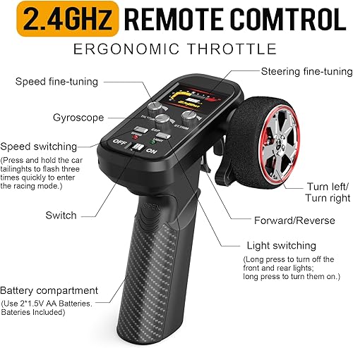 Miniatura 6 de 1/43 Mini Auto RC de Drift con Giroscopio, Auto RC Proportacional 4WD, Autos RC de Grado Hobby 2.4GHZ, Vehículo Modelo RTR, Alta Velocidad de