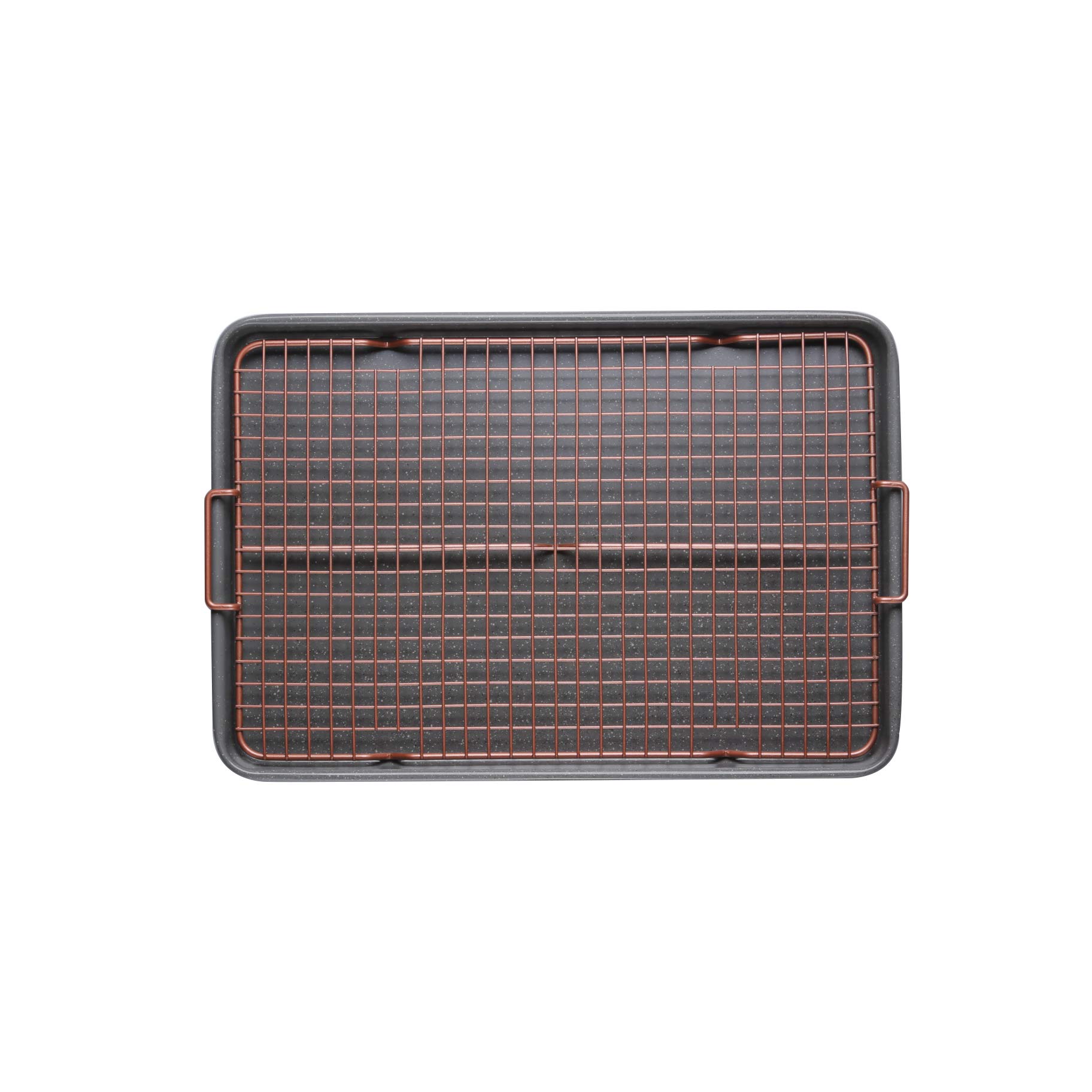 CasaWare 3-teiliges Backformen-Set für Kekse, 38,1 x 25,4 x 2,5 cm, silberner Granit