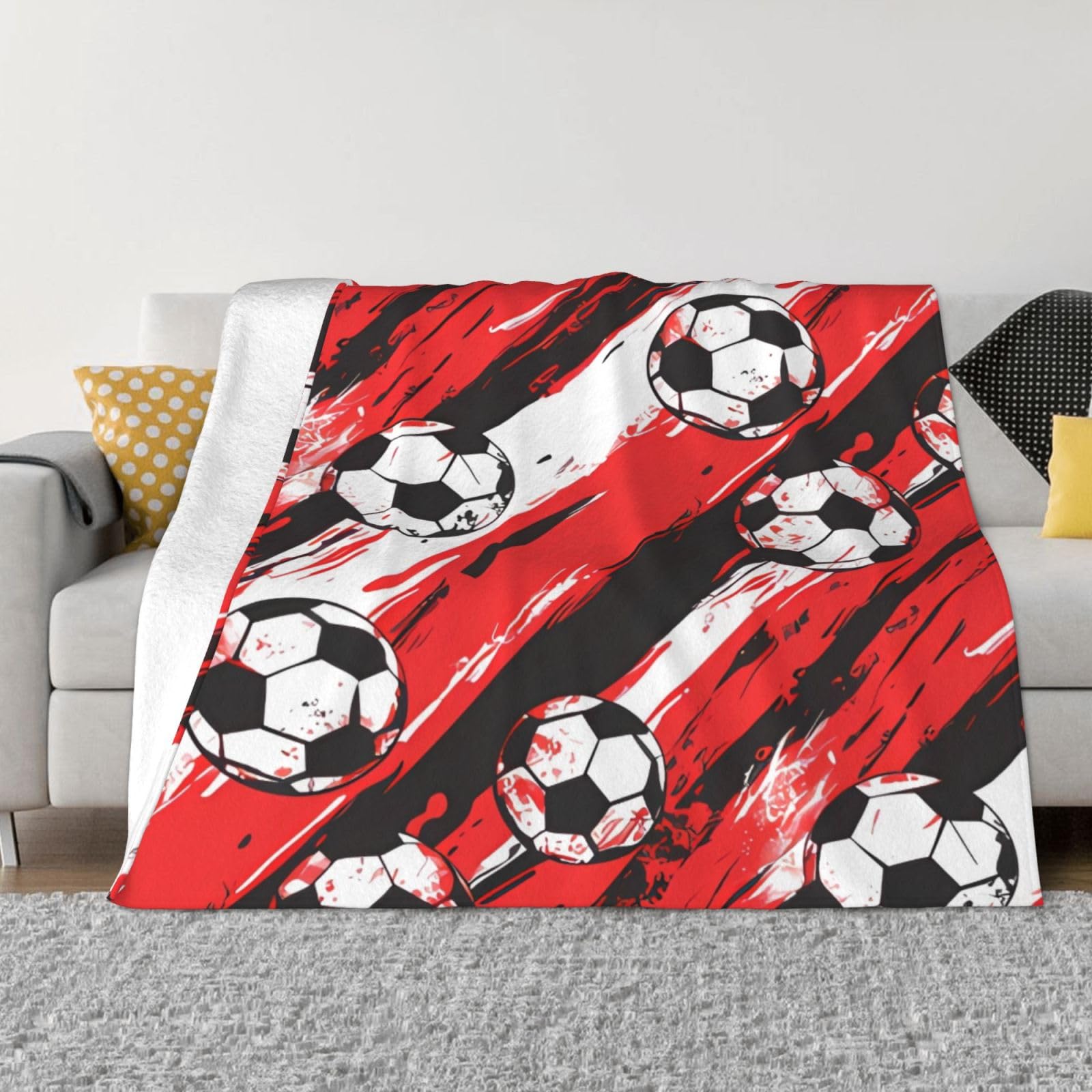 Couverture ballon de football plaid polaire chaud flanelle canapé lit voyage