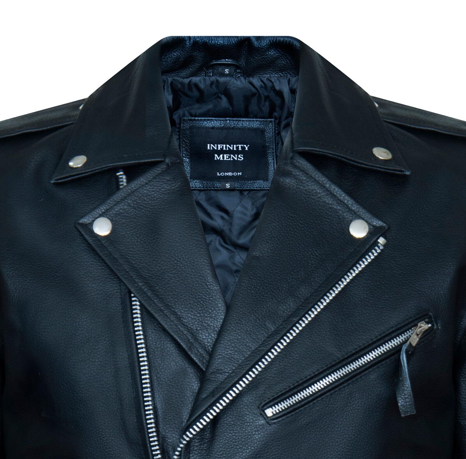 Infinity Leather Chaqueta de Motociclista Tassled Brando de Cuero Para Hombre FRINGE Hide Bender