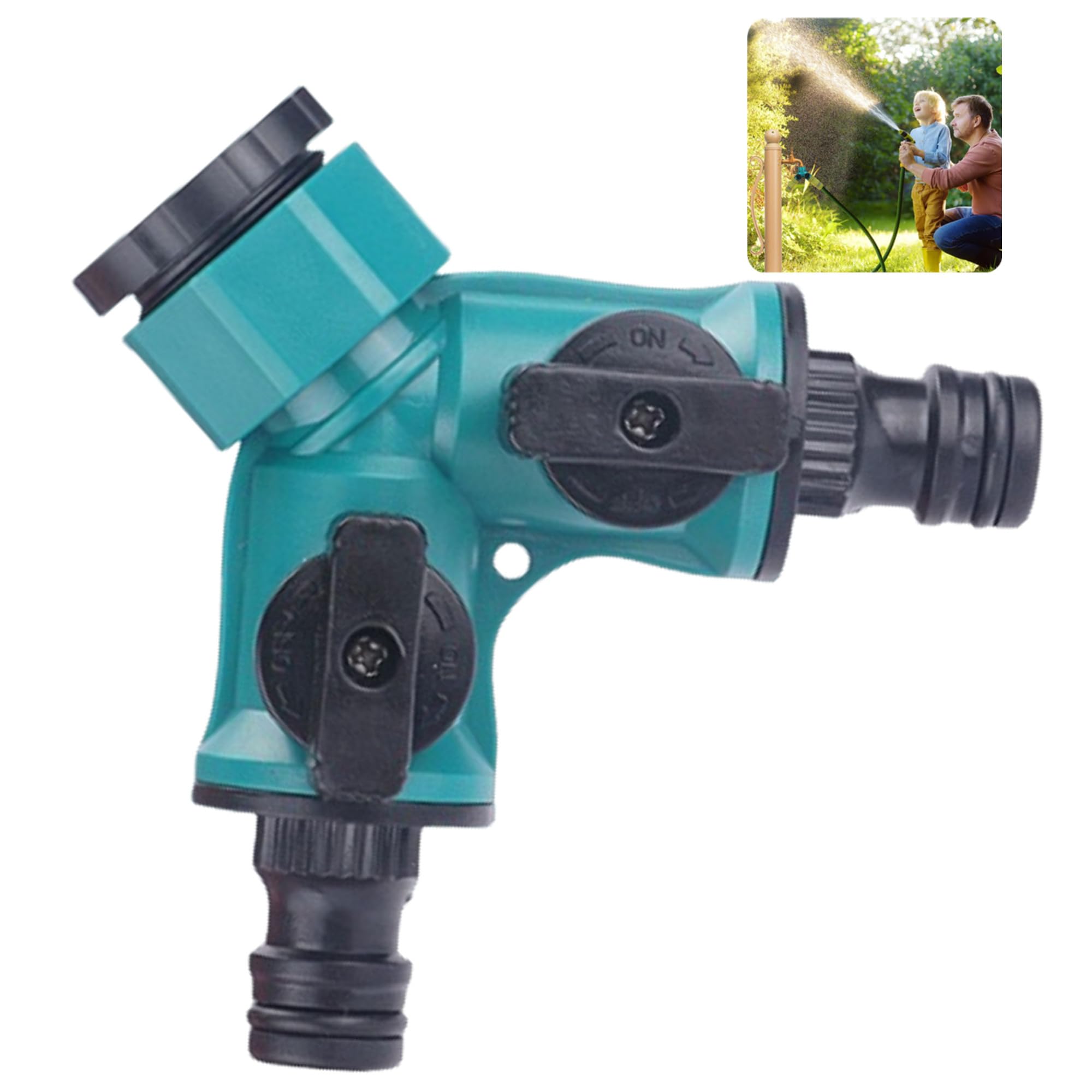 Connector Splitter Spray Water Garden Hose Washing Machine Adapter Garden hose quick splitter,Garden Hose Y-Splitter Connection with Individual On/Off Valves for Water Pipe, Quick Hose End Connector
