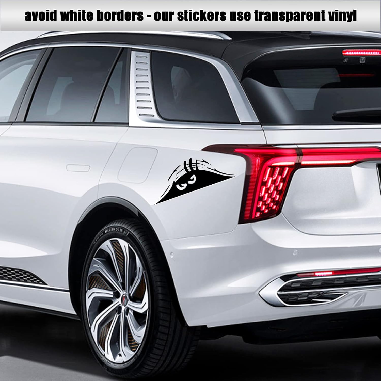For JDM Car Bumper Window Vinyl Decal Black Sticker Funny Peeking 3D Big Eyes - Foto 8