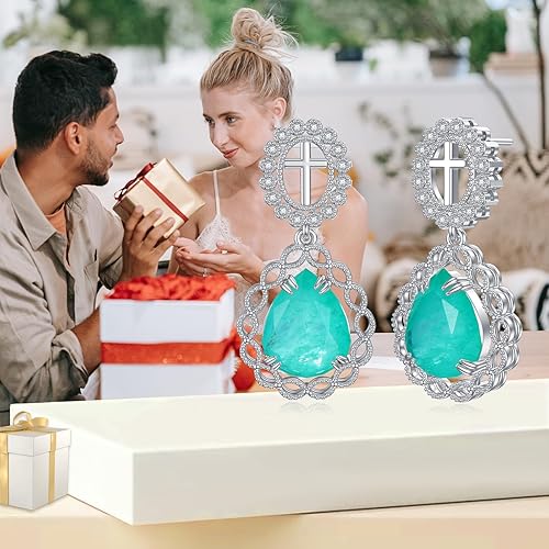 Miniatura 4 de Aretes de cruz para mujer, plata de ley 925, aretes colgantes de cruz vintage para mamá, hermana, hija, día de San Valentín, regalos de cumpleaños,