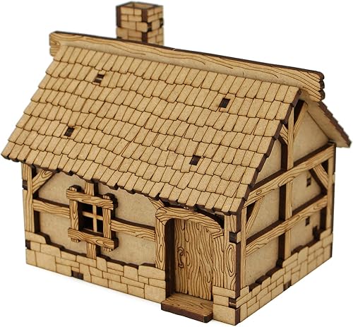 TowerRex Edificio de terreno DND para casa pequeña, accesorios DND para Calabozos y Dragones, Pathfinder, Warhammer, mapa de batalla de mesa, kit de