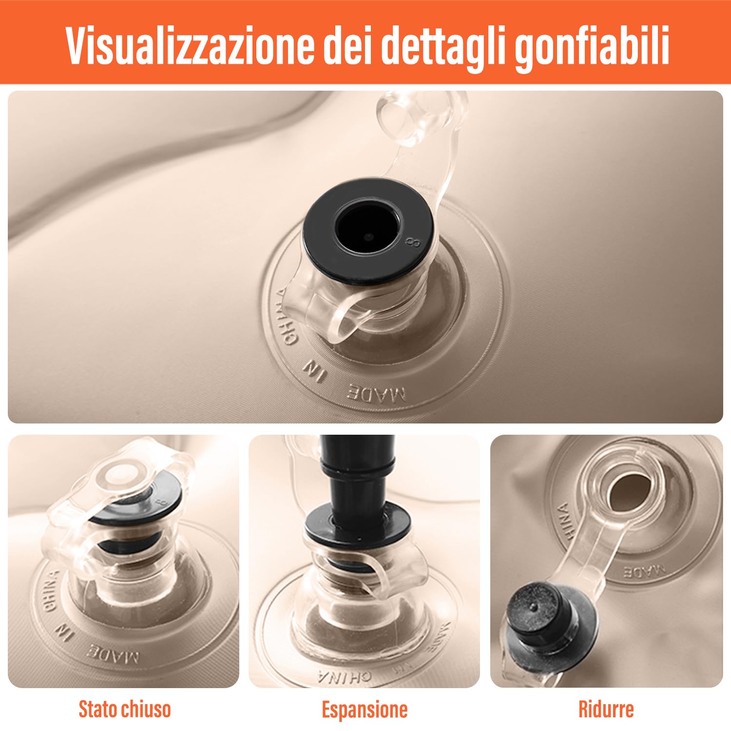 Ergocar Materassino Gonfiabile SUV MPV Floccaggio Materasso Letto per Auto con Pompa per Il Campeggio, Escursionismo, Piscina, Spiaggia, Viaggiare (Beige)
