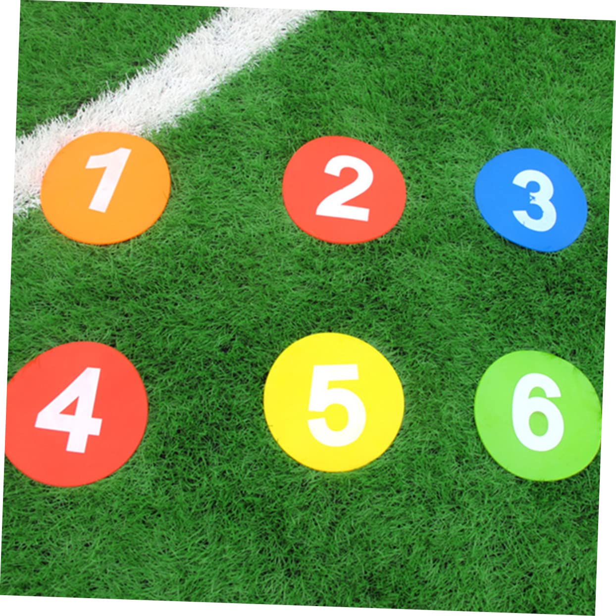 Garneck 10stücke Fußball Trainingsmarkierungsdiscs Sportgeräte Für Fußballtraining Nummerierte Marker Praktische Bodenmarkierungen Zufälligen Farben Für Trainer Und Athleten