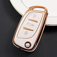 Vista 2 de Soft TPU Car Key Case for Peugeot for Citroen C1 C2 C3 C4 C5 DS3 DS4 DS5 DS6 3 Button Auto Accessories Key Shell Full Cover