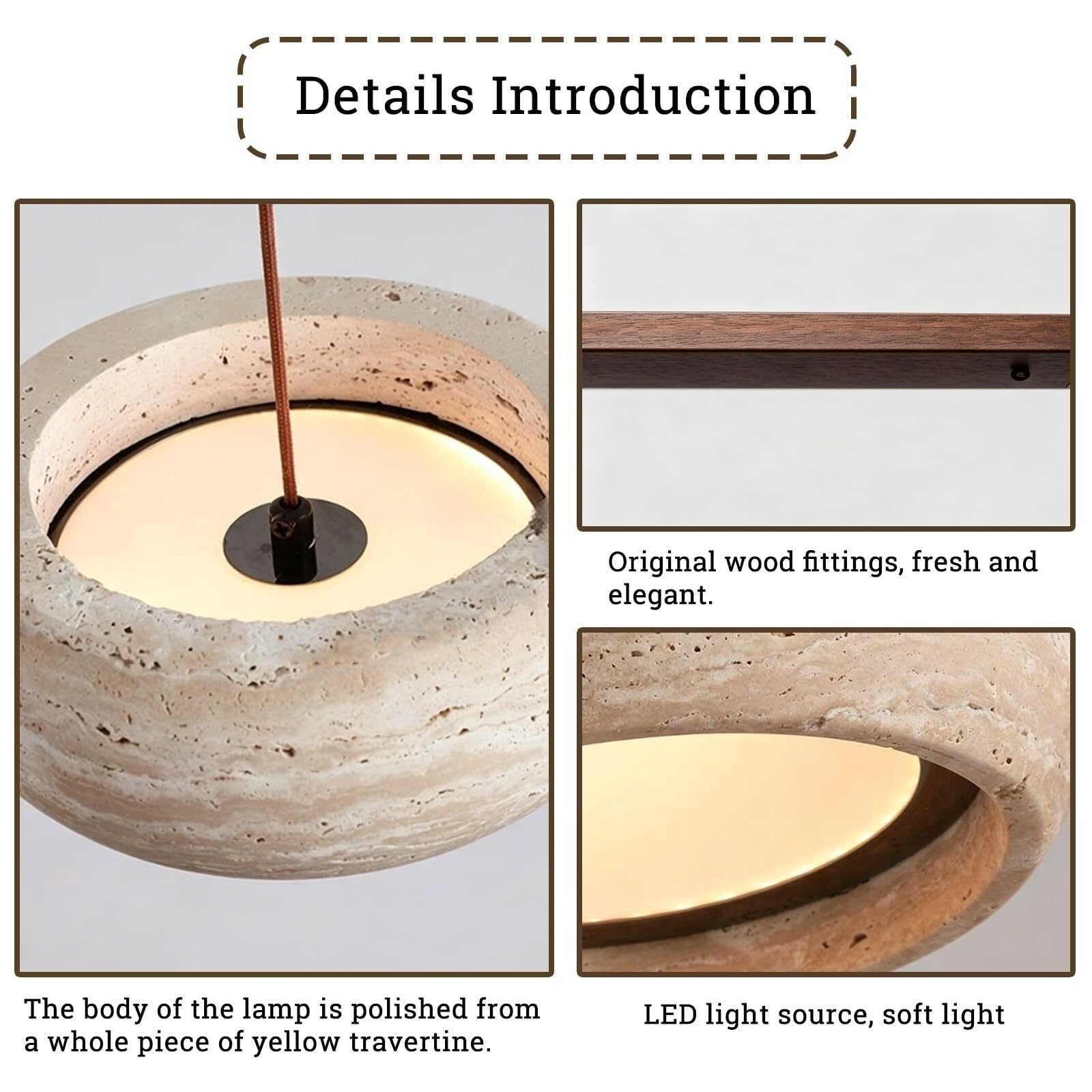 Lampada sospensione travertino 3 luci paralume pietra cavo regolabile | Lampada sospensione travertino 3 luci paralume pietra cavo regolabile design moderno minimale soffitto soggiorno camera