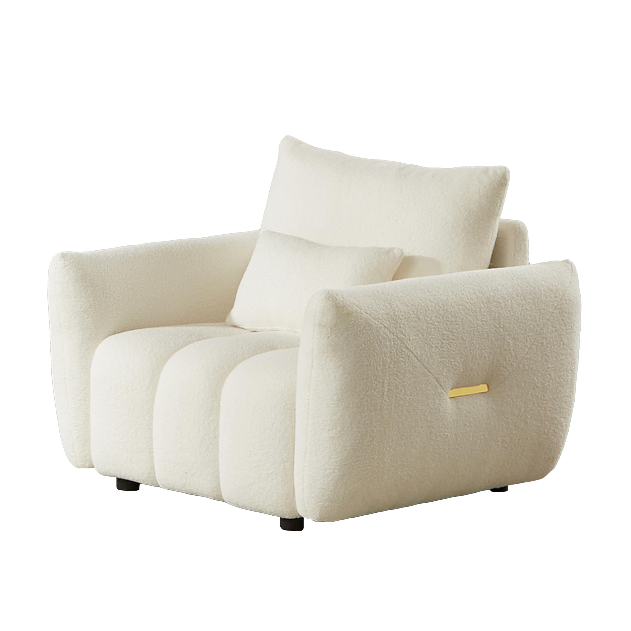 High-end Teddy Plush Solid Wood Frame Sofa with Soft Upholstery Suitable for Living Rooms bedrooms Apartments and Offices
