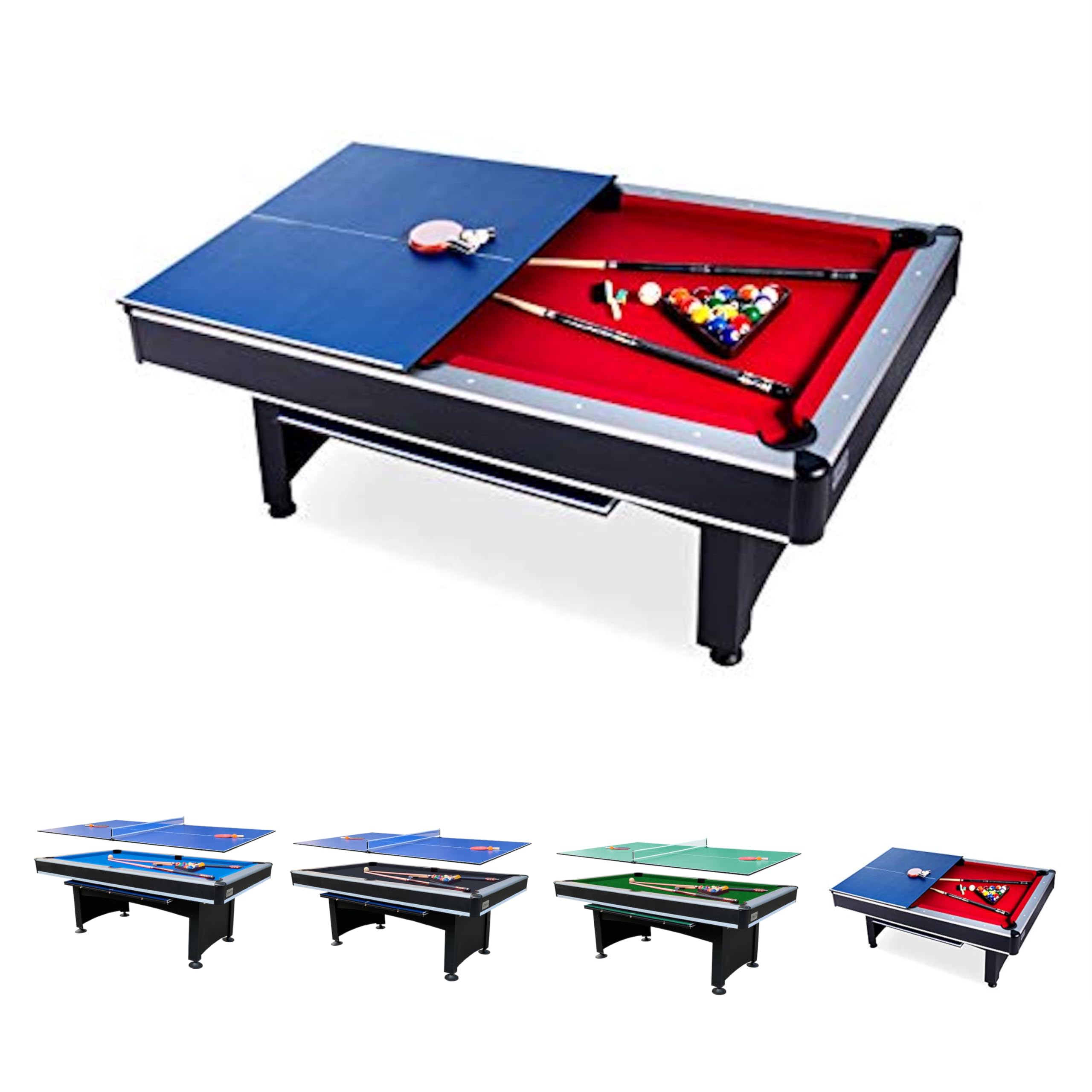 RACK Scorpius 7-Foot Multi-Game Billiard/Pool Table with Table Tennis Top – Budget, Traditional Pool Table for Adults & Kids, Home Game Rooms