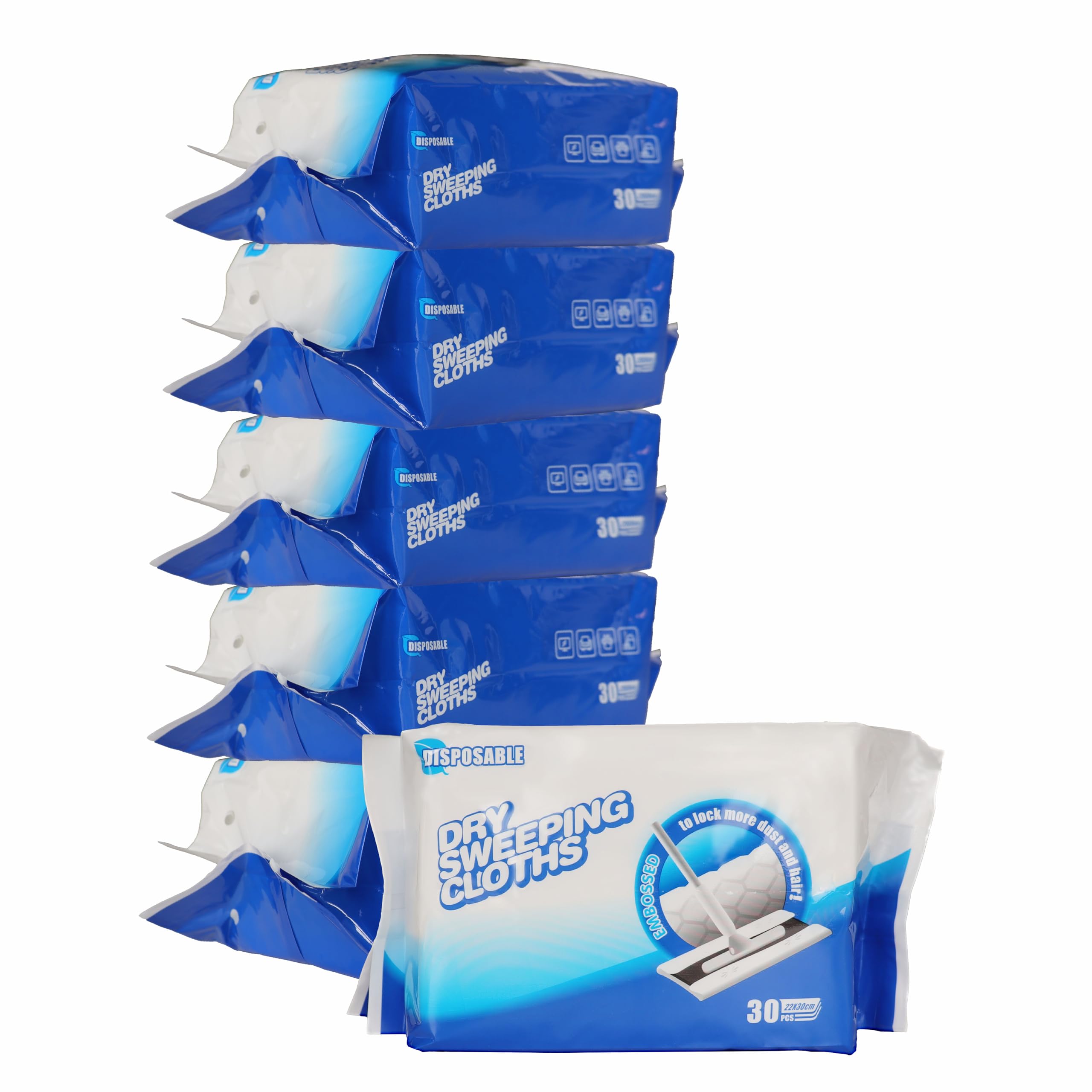 KMAKII Dry Sweeping Cloths Dry Mop Refills for Floor Mopping and Cleaning Disposable Dusting Cloths Electrostatic Cloths Unscented 180 Counts