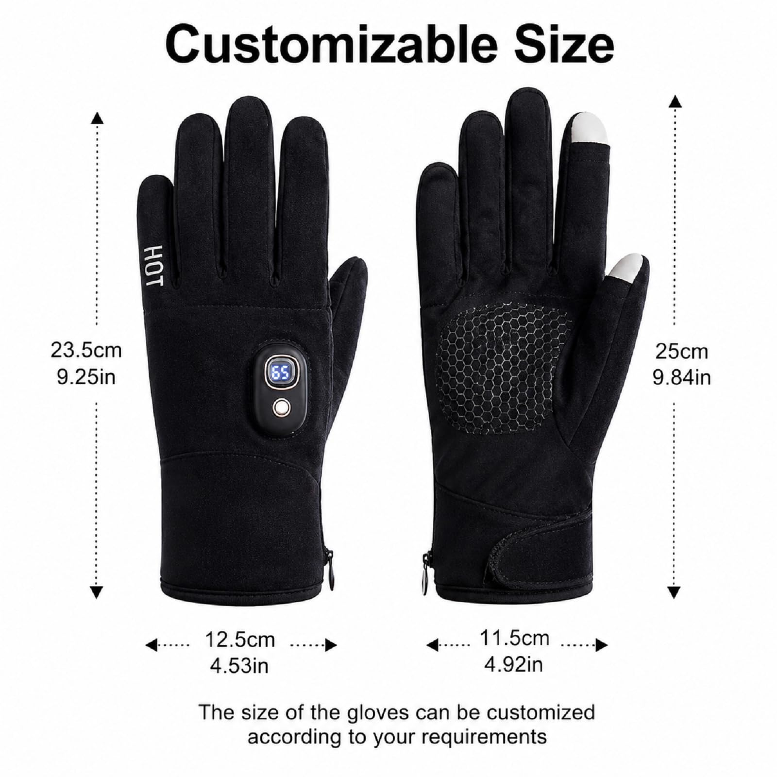Gants Chauffants Électriques, 2000mAh Rechargeable pour Homme Femme