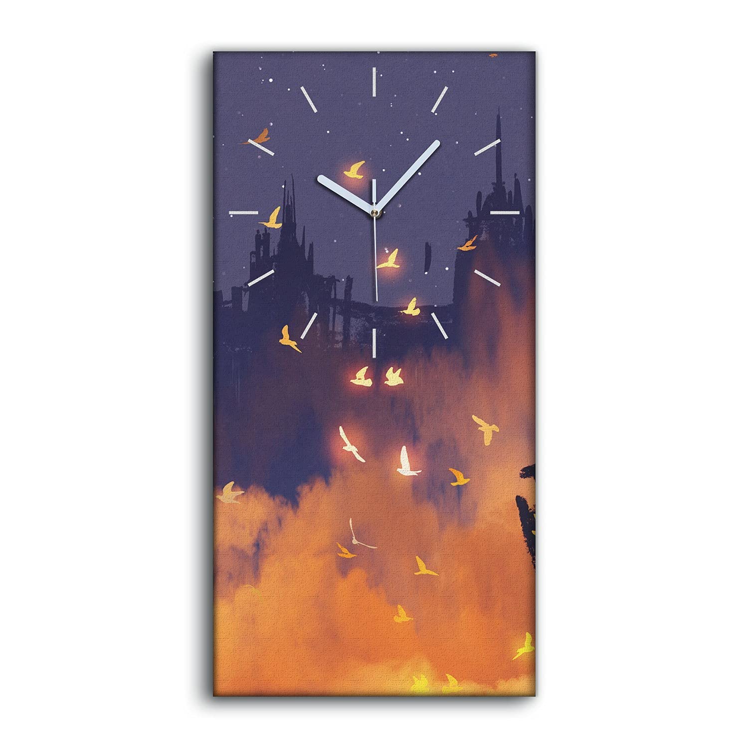 Horloge sur Toile Homme dans la Ville 30x60cm de Style Art Moderne pour Salon