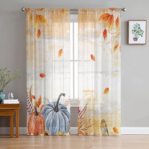 Juego de 2 paneles de cortinas traslúcidas azul náutico océano de 63 pulgadas de largo, cortinas de cocina con bolsillo para cortinero, cortinas de