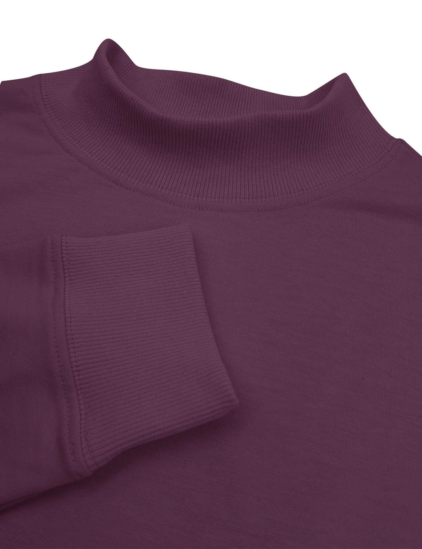 Sudadera Casual de Manga Larga for Mujer, básica, Holgada, con Cuello Alto, Ligera, con Bolsillo(Purple,M)