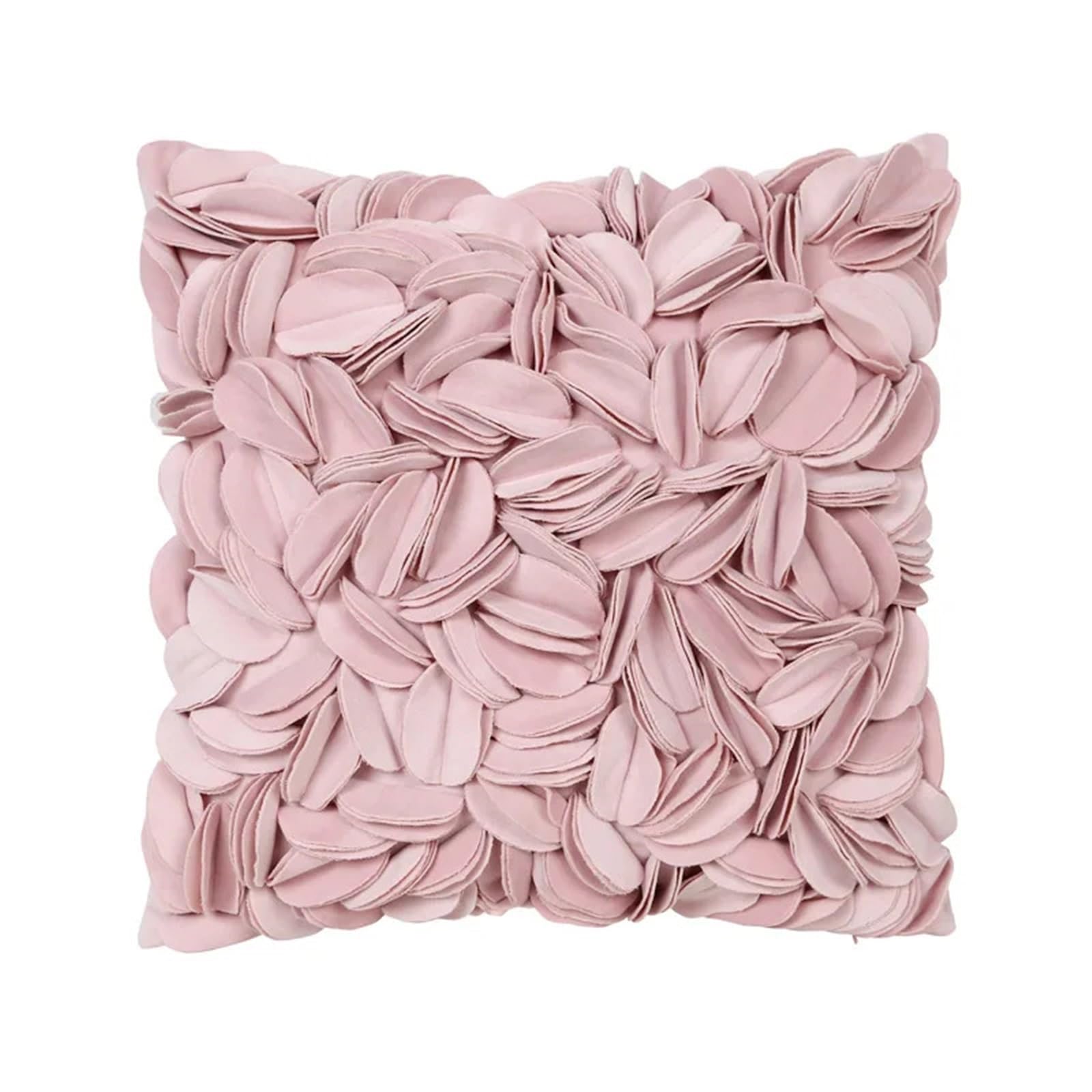 LCKKJHG Pink Heart Style Small Daisy Sunflower Plush Pillowcase 30x50/45x45CM 3D Floral Velvet Cushion Cover(D 45x45cm)
