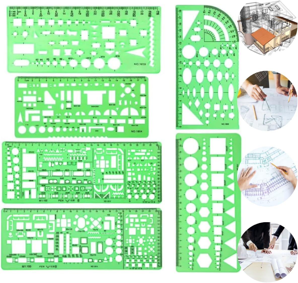 Juego 20 Plantillas Dibujo Para Niños | +300 Patrones | Plástico Lavable | Manualidades Y Arte