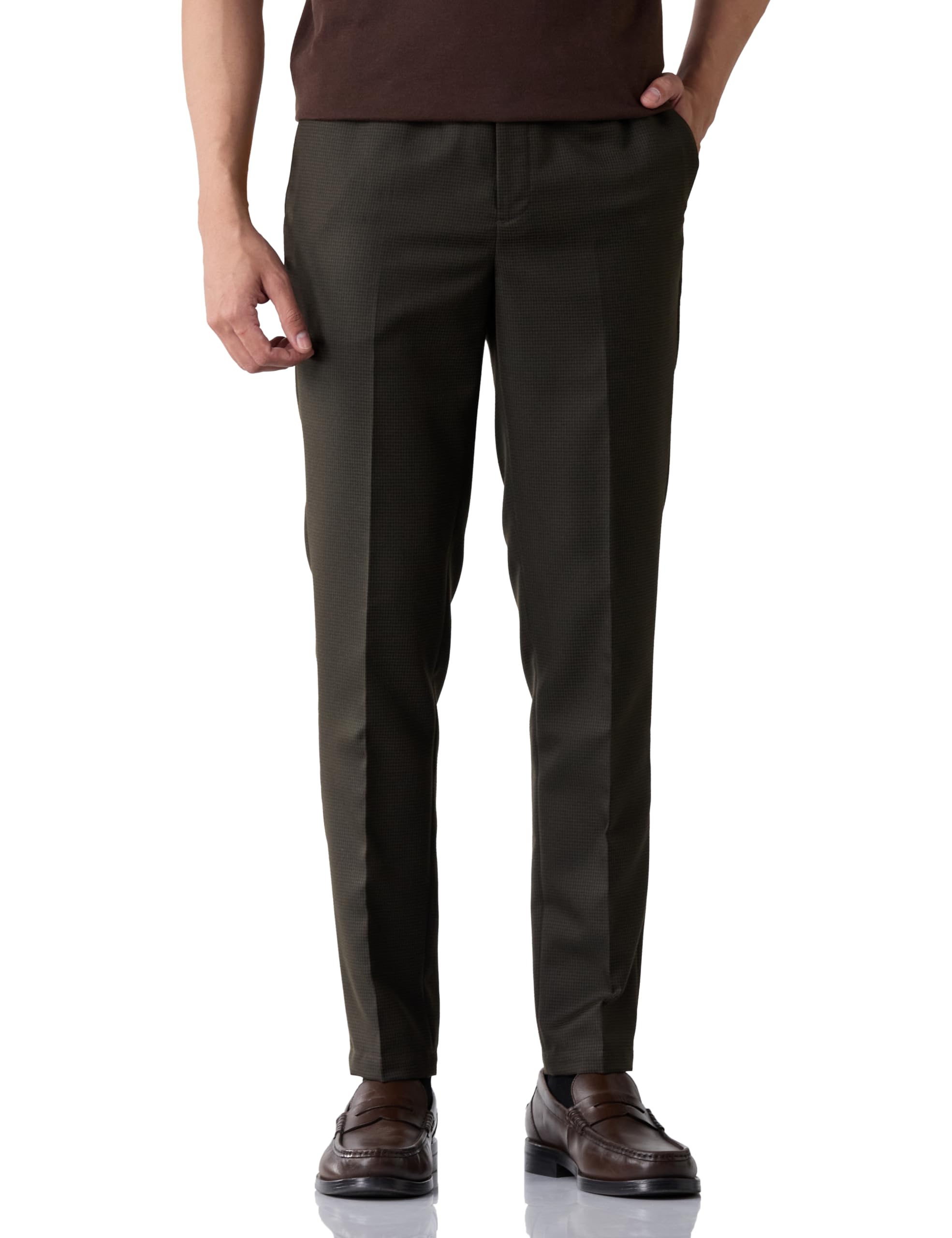 Amazon Brand - Symbol Men Relaxed Smart Casual Trouser (Fully Elasticated Waistband | Polyester Blend | Pants)