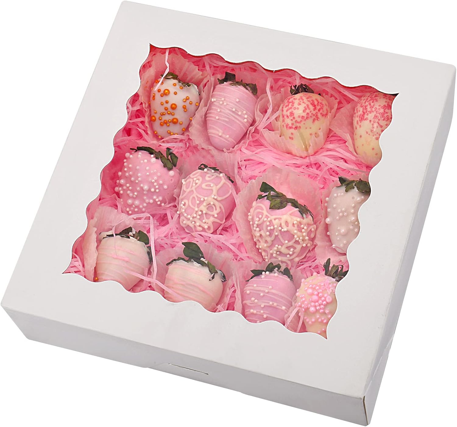 Pie Boxes with Window,Auto-up Cookie Boxes, White Bakery Boxes