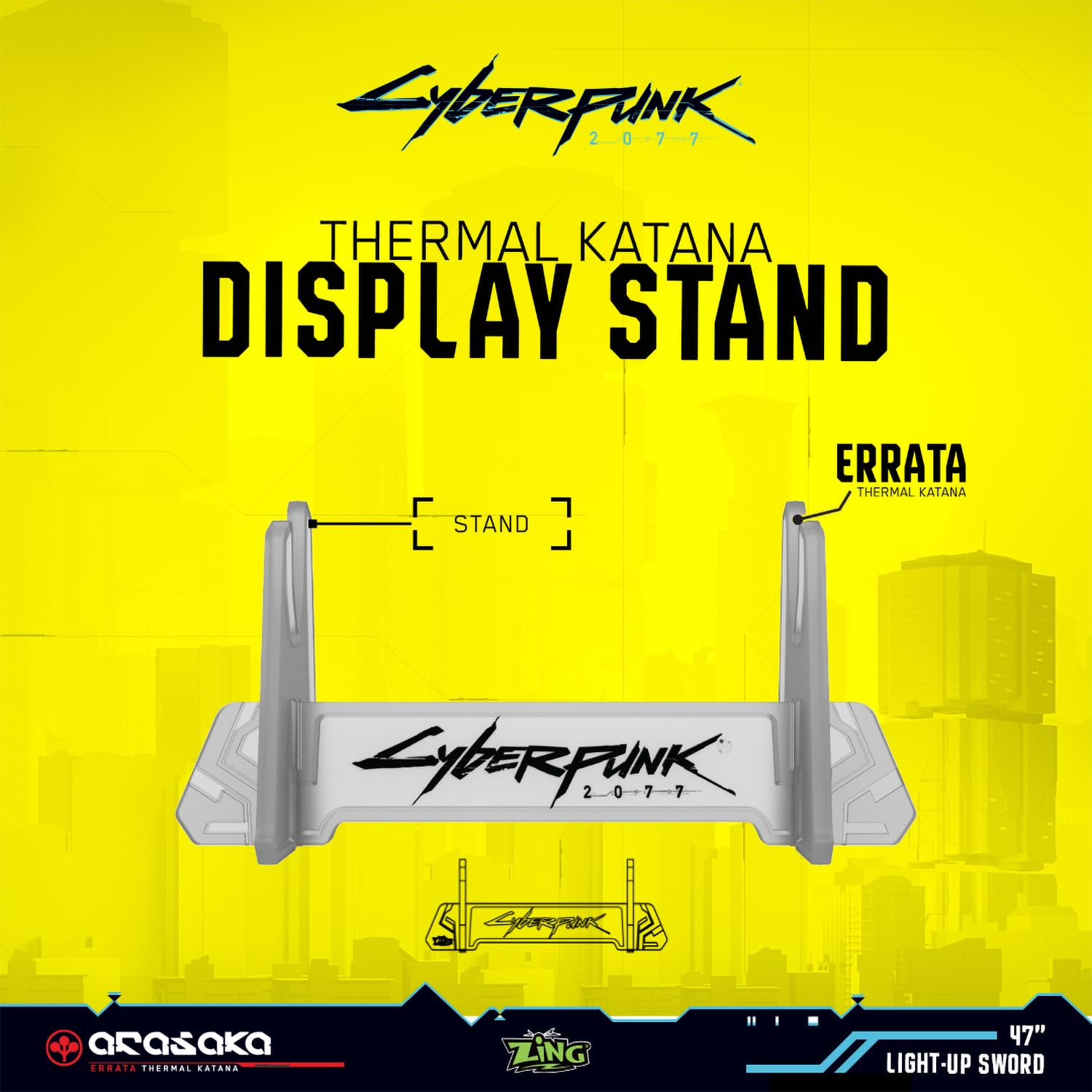 Zing Cyberpunk 2077 - Katana Termica Errata - Replica – Spada da Collezione Ufficiale con Luci e Suoni, Prop per Cosplay a Grandezza Naturale da 119 cm