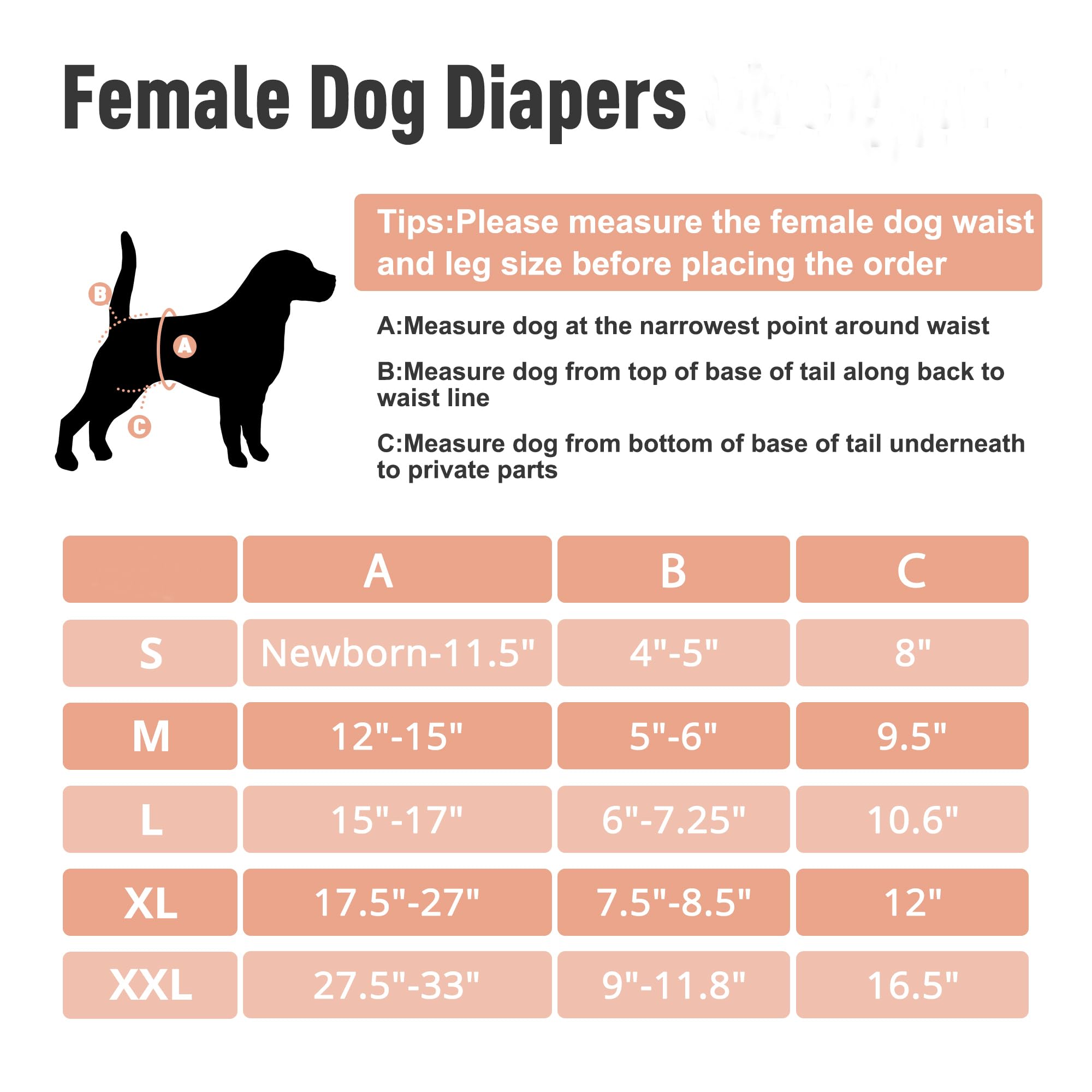 Paquete de 3 pañales reutilizables para perras, pañales lavables para perros, pañales altamente absorbentes para perros, falda ajustable a prueba de fugas para cachorros, para calor,