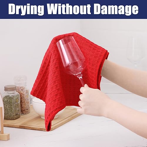 Miniatura 167 de Homaxy Trapos de cocina de microfibra con tejido de gofre, 12 x 12 pulgadas, ultra absorbentes y de color sólido, paños de cocina de secado rápido