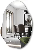 Espelho Decorativo Orgânico Lapidado 90x60 Moderno - com suporte para fixação