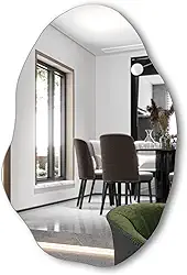 Espelho Decorativo Orgânico Lapidado 90x60 Moderno - com suporte para fixação