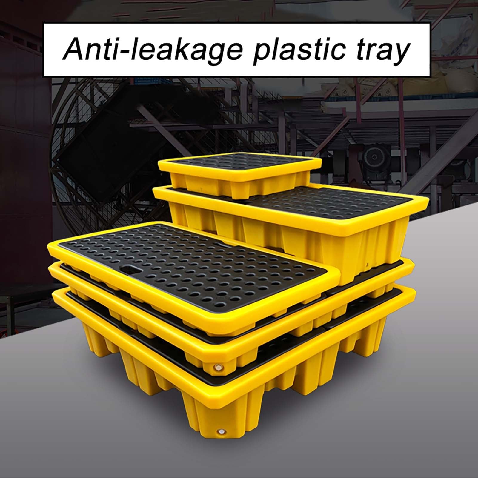 Pallet for sversamenti in HDPE for fusti di petrolio e liquidi | Dimensioni multiple for fusti di petrolio e liquidi: magazzino, officina, produzione, laboratorio(340x340x65mm)
