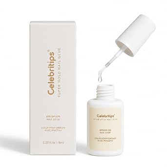 Celebritips Super-Hold Nail Glue | Non-Toxic, Gentle | 8ml 0.27 fl.oz 1 Bottle