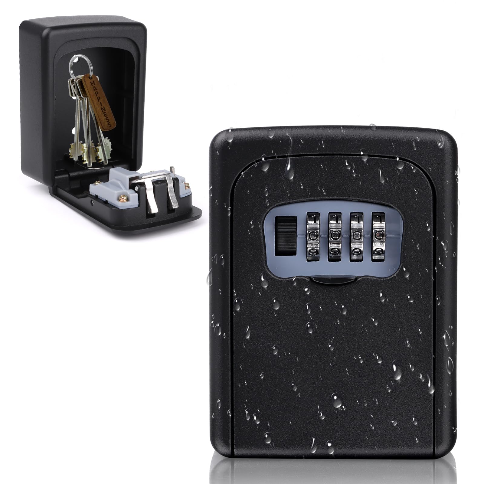 Cassetta Di Sicurezza Esterna Con Codice 4 Cifre - Cassaforte Portachiavi Impermeabile Per Casa, Garage, Scuola - Foto 8