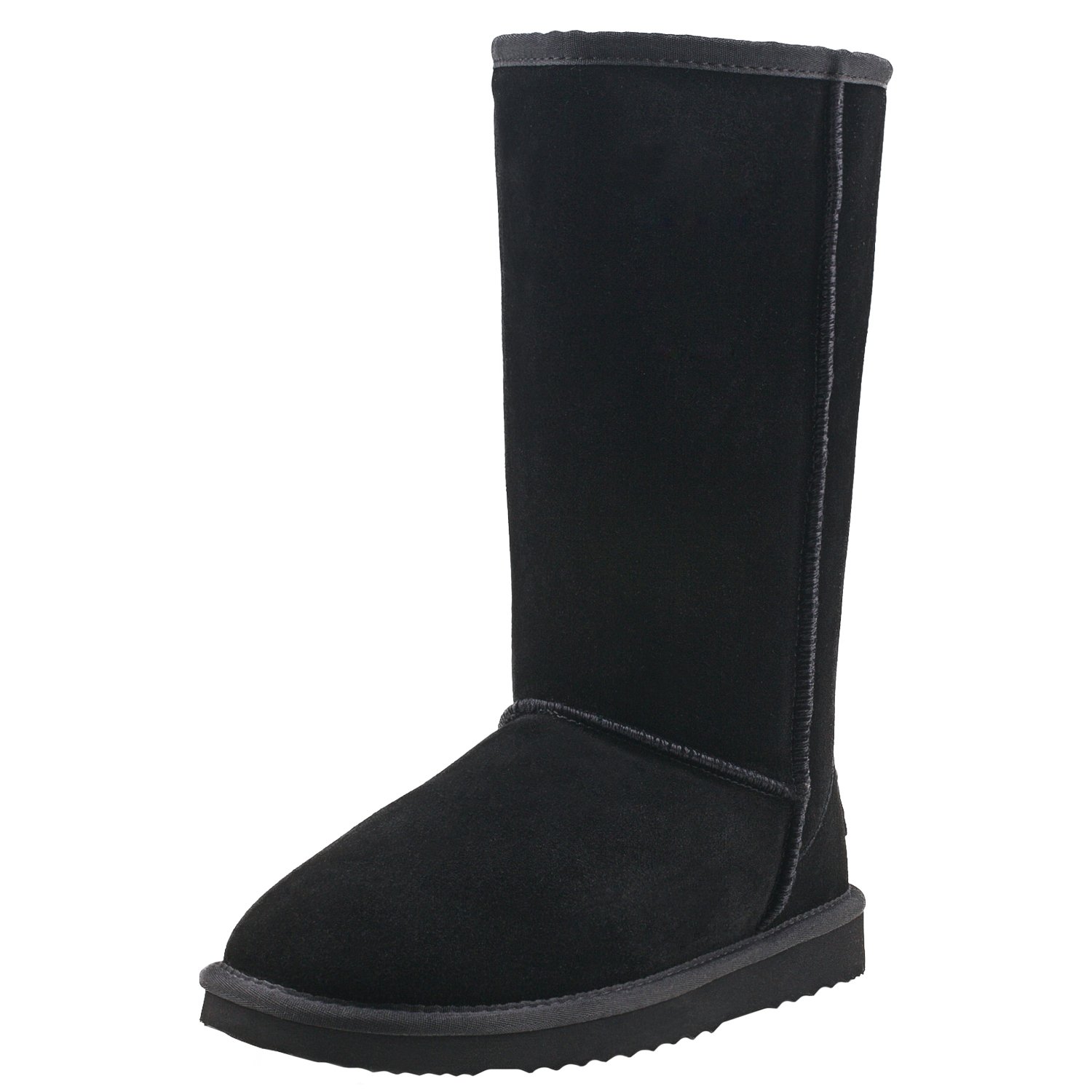 ShenduoMen's Boots Tall Winter Snow Boots Mid-calf Faux Fur Lined Waterproof Classic