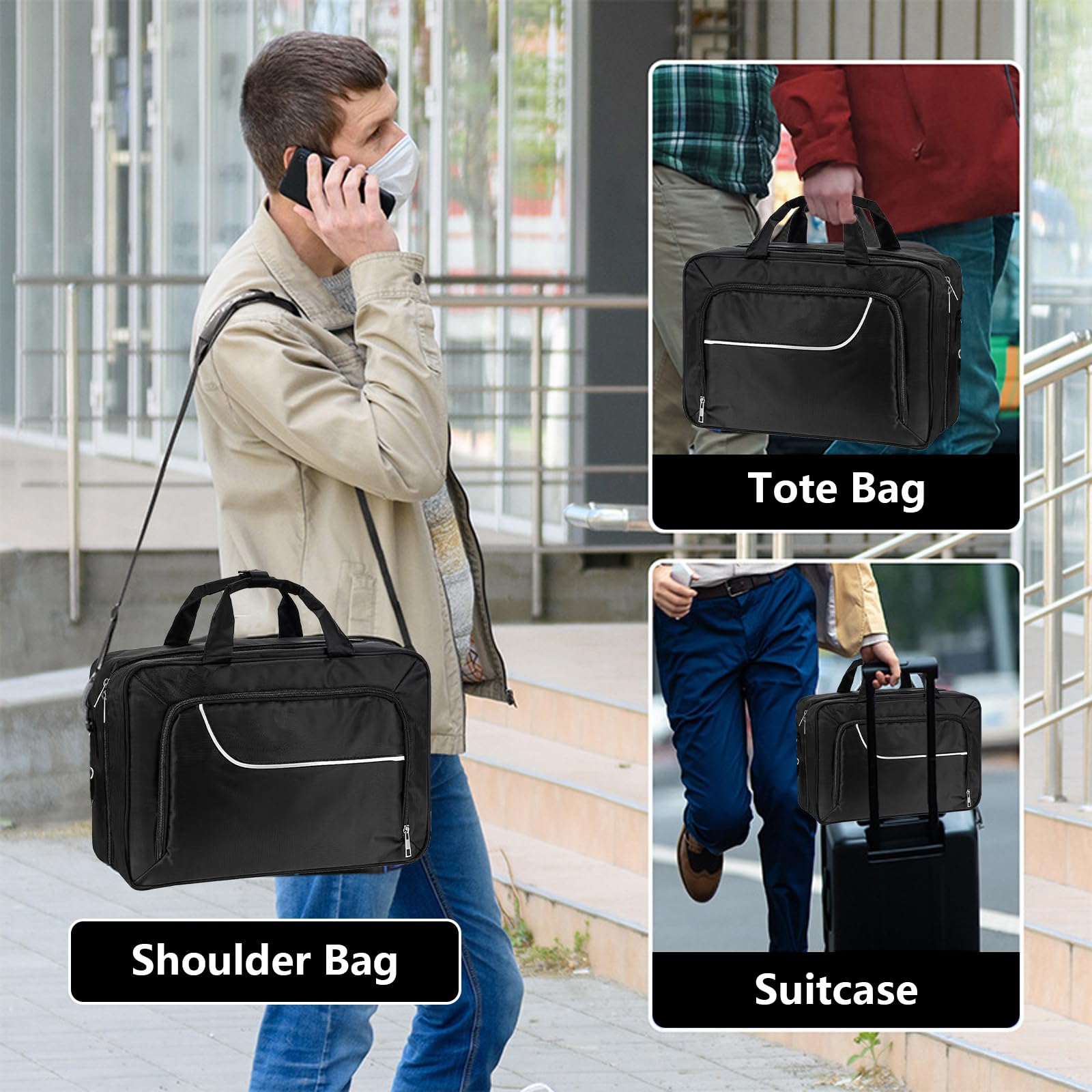 Borsa Per PS5, Custodia Nera Compatibile con Console Playstation 5 Dischi di Gioco Cavi Caricabatterie Borsa Per Console con Scomparti Divisibili Per Controller PS5 Cuffie Da Gioco e Accessori