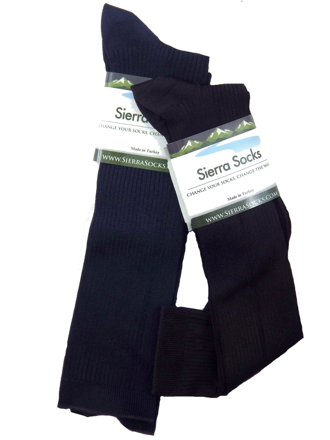 Sierra Socks Big Girls' School Uniform Knee-Hi Rib 2 Pair Pack Socks 2326 (Sock Size Large (9-11) Shoe Size 4-10, Black)