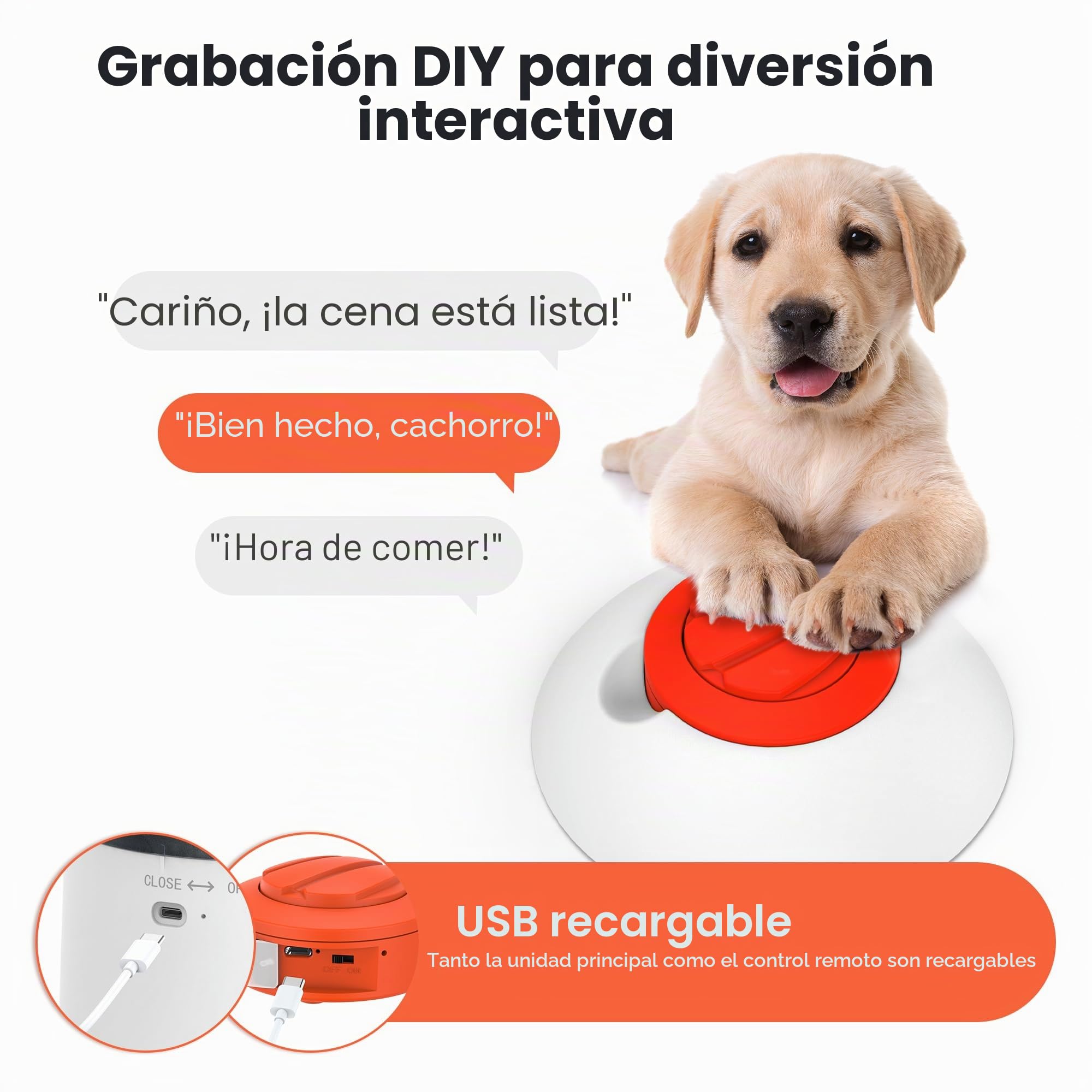 Potaroma Juguete alimentador de Rompecabezas para Perros, Entrenamiento Interactivo de coeficiente Intelectual, Juguetes electrónicos para Perros, dispensador automático de golosinas Recargable,