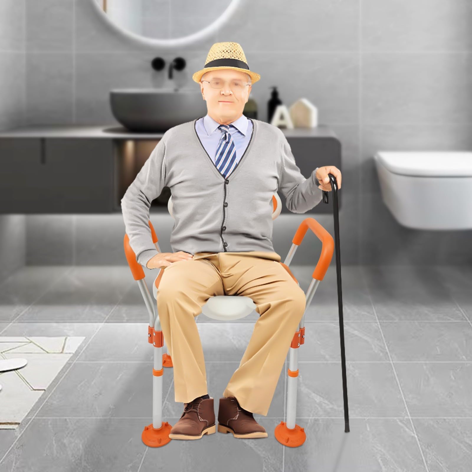Taburete para ducha con respaldo y apoyabrazos, asiento de ducha, asiento de baño, silla de ducha, silla de baño, ayuda para personas mayores, ducha, altura ajustable, soporta 125 kg, para baño en