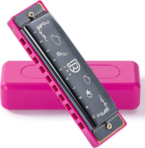 JDR Harmonica C, 10-Hole Diatonic Blues Harp, for Beginners Teenagers